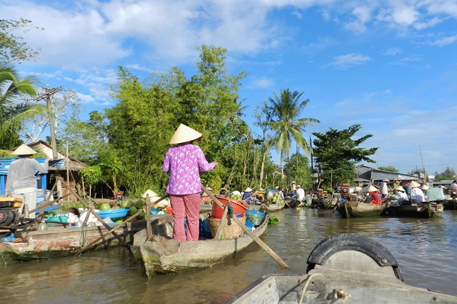 Daily life of local people in Mekong Delta